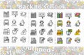 Set of Icon Back to School Flat Style Royalty Free Stock Photo