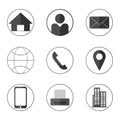 Set of icon business for information. Symbol of contact. Flat design. Royalty Free Stock Photo