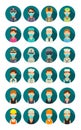 Set icon character cook, builder, business and medical people.