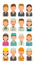 Set icon character cook, builder, business and medical people.