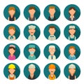 Set icon character cook, builder, business and medical people. Royalty Free Stock Photo