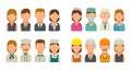 Set icon character cook, builder, business and medical people. Royalty Free Stock Photo