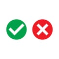 Set icon circle check cross mark Royalty Free Stock Photo