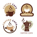 Set of icon on coffee element