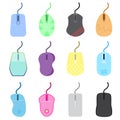 Set of icon computer mouses with colorful color and a lot of shapes. it use for technology, sale, home design and object of hardwa Royalty Free Stock Photo