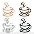 Set icon a cup of coffee for a different design