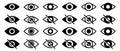 Set icon eyes visible and not visible 3 a Royalty Free Stock Photo