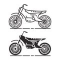 Set icon motorcycles a flat line art style a vector.Motorbike outline icons.