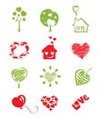 Set icon objects hearts Royalty Free Stock Photo