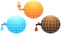 Set icon with planet resources Royalty Free Stock Photo