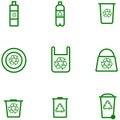 Set ecology icons stock vector of plastic products