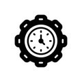 Black solid icon for Set, stopwatch and time Royalty Free Stock Photo