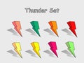 set icon of thunder Royalty Free Stock Photo