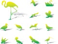 Set icons - 39A. Birds Royalty Free Stock Photo