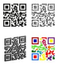 Set icons abstract qr code vector illustration Royalty Free Stock Photo
