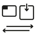 Set of 3 icons Actions. Vector illustration. EPS 10.
