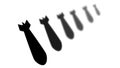 A set of icons of air bombs, different sizes, different transparency Royalty Free Stock Photo