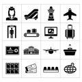 Set icons of airport Royalty Free Stock Photo