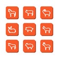 Set with icons - animals on a farm Royalty Free Stock Photo