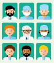 Set of icons avatars doctors