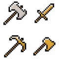 A set of icons,pixel art.Concept ,web design for print. Royalty Free Stock Photo