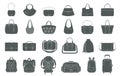 Set of icons of bags and luggage