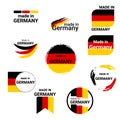 set of icons, banners, buttons with text Made in Germany and flag Royalty Free Stock Photo
