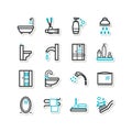 Set of icons - a bathroom Royalty Free Stock Photo