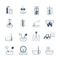 Set of icons beverage production process