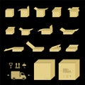 Set of icons of boxes for parcels or delivery.