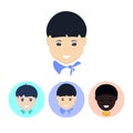 Set icons with boy