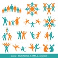 Set of icons: Business, Family, Dance.