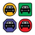 Set icons at the ca, bus, icon car Royalty Free Stock Photo