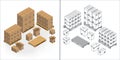 Set of icons cardboard boxes Royalty Free Stock Photo