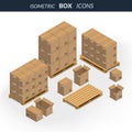 Set of icons cardboard boxes Royalty Free Stock Photo