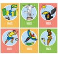 Set icons or cards - brazil