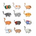Set of icons with cats