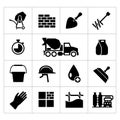 Set icons of cement and concrete