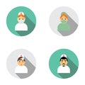 Set icons characters for medicine, flat design