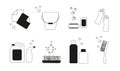 Set of icons for cleaning tools. House cleaning staff. Flat design style. Cleaning design elements. Vector illustration Royalty Free Stock Photo