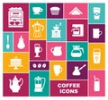 Set of icons on a coffee theme Royalty Free Stock Photo