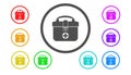 Set of icons in color,illustration,a bag Royalty Free Stock Photo