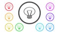 Set of icons in color,illustration,bulb