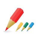 Set of icons colored pencils isolated Royalty Free Stock Photo