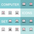Set of icons for computer electronics business