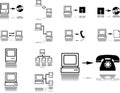 Set icons. Computer network