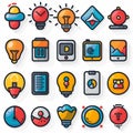 Set of icons for a computer program Royalty Free Stock Photo