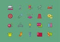 Set Icons of Creative Sewing Flat Style Royalty Free Stock Photo