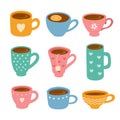 Set of icons cup of tea