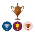 Set icons cups of winner,icon trophy cup Royalty Free Stock Photo